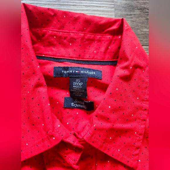 Tommy Hilfiger Polkdadot Red Button-Up Shirt Dress - Picture 6 of 6